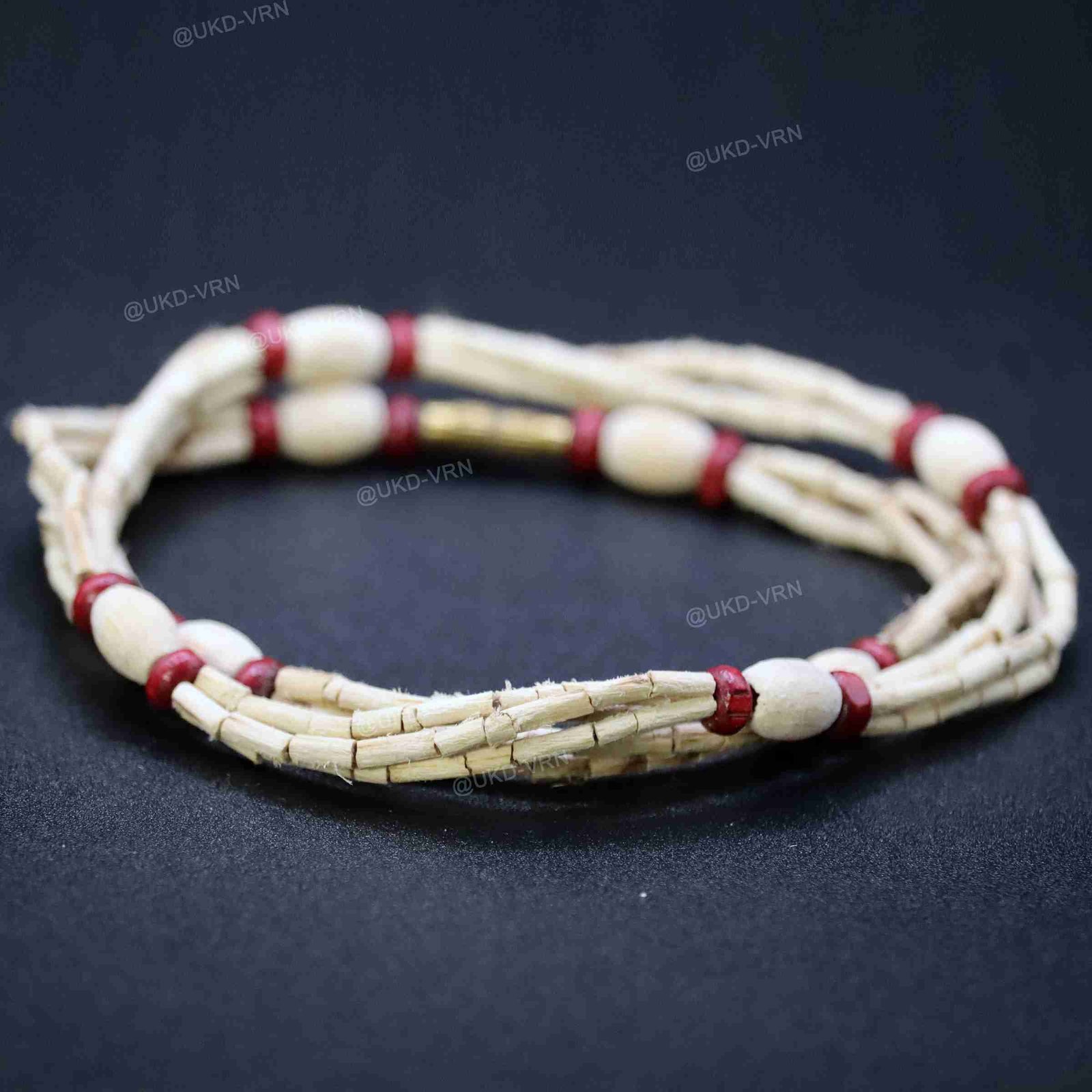 3-Round Tulsi Kanthi with Red Beads